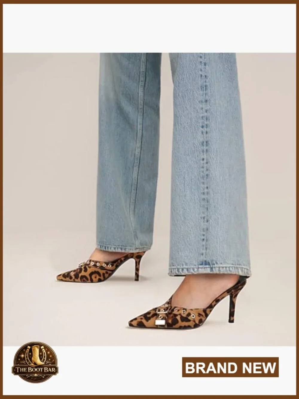 Vegan Leather Kitten Heel Mules with Bow Studded Pointed Toe Slip On - Picture 5 of 7